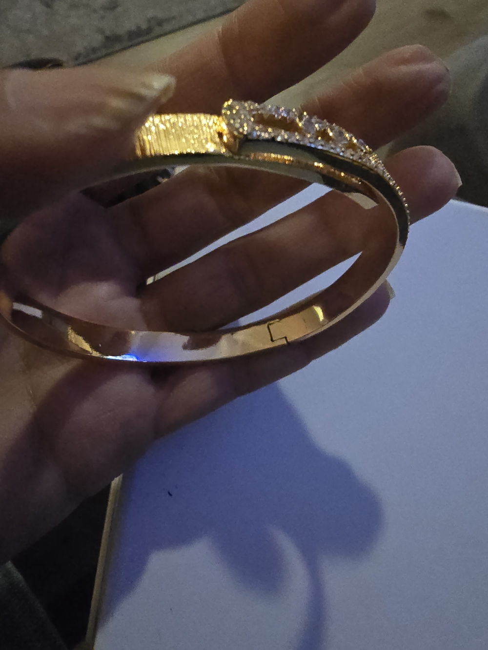 22kgp Dubai Messika Ste Jewelry Gold CZ Bracelet and Ring Set - Picture 10 of 16